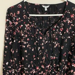 Sonoma black peasant blouse size large